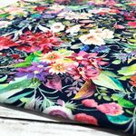 110×50 北欧風 生地 布 手描き風 鮮やかネイビー お花畑 綿シーチング コットン 50cm単位販売 商用利用可 おしゃれ ハンドメイド 花柄 さらら sarara デジタルプリント