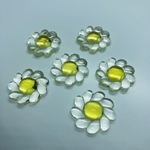 【6個】アクリルフラワーパーツ カボション イエロー【カボション アクリル アクセサリーパーツ アクセサリー資材 パーツ】