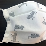 猫ちゃんマスク② 白　ひんやり プリーツマスク 