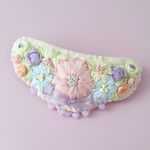 リボン刺繍のバレッタ