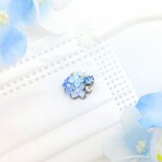 ⟪全4色⟫ あじさいと雨粒のかけらマスクチャーム　∗つまみ細工∗