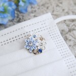 雪の結晶のマスクチャーム  ~四季彩~  ＊つまみ細工＊