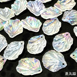 虹色の花びらビーズ オーロラ 12個【貝殻 花びら素材】