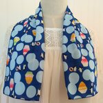 吸湿冷感・薄くて便利💕Wガーゼの手ぬぐい・ペンギン/ネイビー