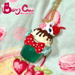 リボンいっぱいメロンソーダネックレス♡ミルクチョコソース