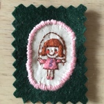 再販 手刺繍ほのぼのアップリケ 〜なわとび
