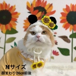 夏のひまわりパンダ🌻🐼　猫のかぶりもの　Mサイズ