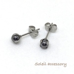 410【高純度テラヘルツ】天然石一粒ピアス＊4mm＊サージカルステンレス