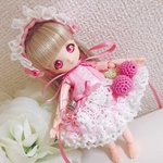 オビツ11、ねんどろいどどーるサイズ🍒さくらんぼ王国の魔法使いなワンピース🍒