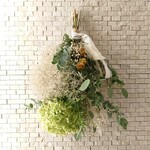 アジサイとスモークツリーのスワッグ(40cm)
