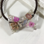 【訳あり】春色　ビジューリボンヘアゴム  レジン