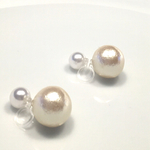 コットンパールとパールの2wayノンホールピアス キスカ☆