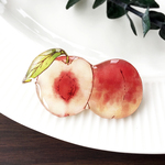 Peach brooch｜白桃ブローチ 夏 フルーツ