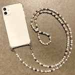 クリアケース付き 星 ビーズ パール スマホショルダー ストラップ