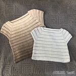 【編み図】ネックから編むボーダーTシャツ・2サイズ（印刷版）