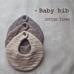 natural bib - cotton linen -