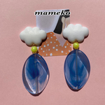 個性的✳レトロPOP×さよなら雨さん✳ピアス、イヤリング✳ 昭和レトロ 雲 くも ゆめかわ アンティーク カラフル 韓国 ゆめかわピアス