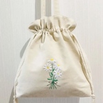 巾着トートバッグ　BIG  ショルダーバッグ　刺繍