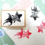 和柄スタンプ　金魚　はんこ