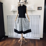〜5/15 Pick up Sale! モノトーンのコットンリネンスカート『タック&ギャザー・サイズフリー』