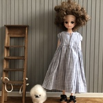 リカちゃん服＊キーネックワンピ・グレー