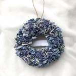 ブルー紫陽花のシンプルリース
