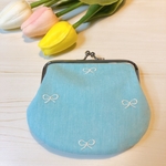 【刺繍リボン】ぺたんこがま口財布