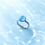 色が変わる 海色ひと粒リング 〜ocean blue〜 指輪 海 オーシャン アクア マリン ブルー 夏 水色 水　レジンリング