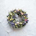 alice✼sho様ご予約品・小さなムギワラギクと紫陽花の爽やかリース