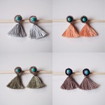 ビーズ刺繍タッセルピアス