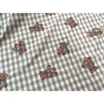 ブラウンギンガムチェック　くまちゃん生地🧸