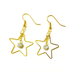 チェーン ピアス ビジュー クリスタル 星 スター ゴールド