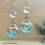海シリーズ　熱帯魚の涼やかアクアリウムピアス【サージカルステンレスフック】