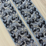 インド刺繍リボンᢂワントーンプチフラワー【ブラック】インド刺繍/刺繍リボン/リボン/シルクリボン/トリム/ブレード/ジャガードリボン/チロリアンテープ/レース/チュール