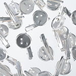 コサージュ　ピン　台座　20mm　シルバー　20個　白銀　ブローチ　金具　クリップ　ハンドメイド　手芸　アクセサリー　パーツ　AP2769