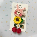 送料無料　夏モチーフ　ベビーヘアクリップ　Bセット