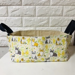 専用☆コーギーとメジロとミモザ 布バスケット(大)