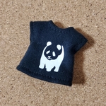 ドール服★パンダの半袖Tシャツ(黒)