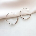 シンプル シルバーラウンドフープピアス