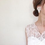 new!!【ウェディング🕊】ホワイトフラワーのアクセサリーk