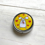 ピルケース  アクセサリーケース  ミラー付　うさぎ