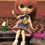 ブライスワンピース(ネコ、ピンク)