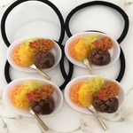 ワンプレートのヘアゴム♡オムライス&ハンバーグ&エビフライ