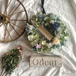 大きめ☺️紫陽花とデルフィニウムのリース　blue 