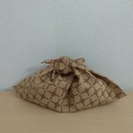 おべんとサイズ♡あずま袋・幾何学柄/ブラウン×ベージュ