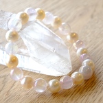 🐚Lady Nada🐚女神レディナダ　ローズオーラクォーツ✖️バロックパール　パワーストーンブレスレット　☆送料無料☆