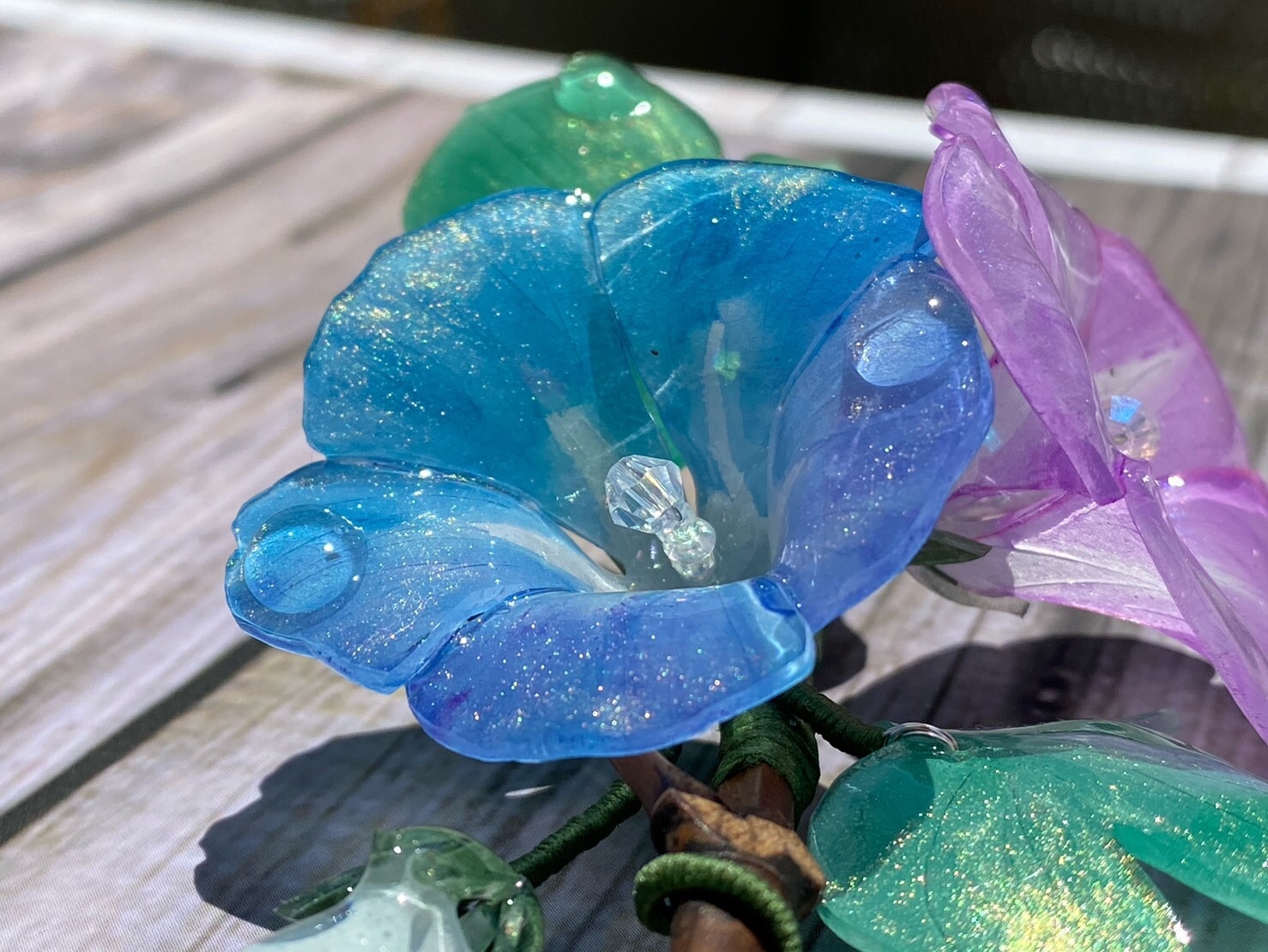 リアル朝顔のかんざし 竹製一本簪 - メノ工房 GALLERY | minne