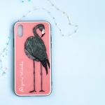 フラミンゴのスマホケース【強化ガラスケース】＼選べる2色／　iPhone 14対応
