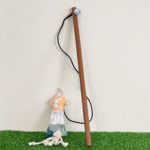 ★釣り竿おもちゃ★　ヴィンテージファブリックで作った・・・猫のおもちゃ　☆イカ☆