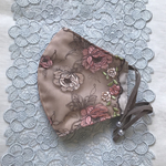 クレンゼレースマスク✴︎ピンクベージュ✴︎細やか刺繍✴︎3サイズあります✴︎